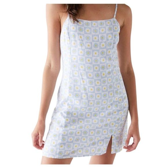 Checkered Daisy Dress Sz S - Picture 2 of 6